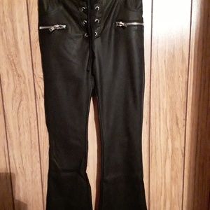 Killstar Faux Leather Bootcut Pants